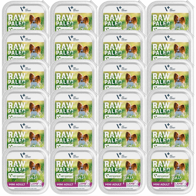 Raw Paleo Mini PATE Karma mokra dla psa Jagnięcina 24 x 150g Bezzbożowa