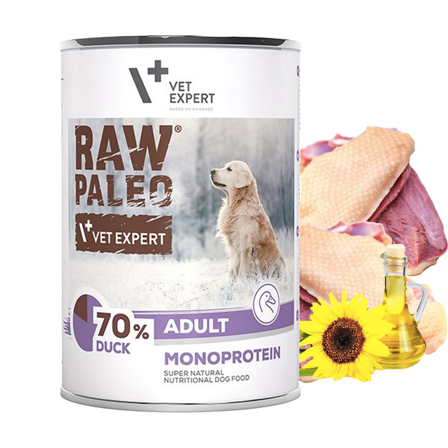 Raw Paleo Adult Karma mokra dla psa MONO mix smaków 24 x 400g Bezzbożowa