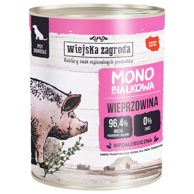 WIEJSKA ZAGRODA Monobiałkowa Mix Smaków karma mokra dla psa 20 x 800g