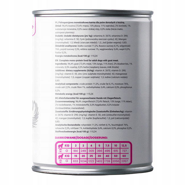 Gaczoo Mono Protein Ultra monobiałkowa karma mokra dla psa Kozina 400g