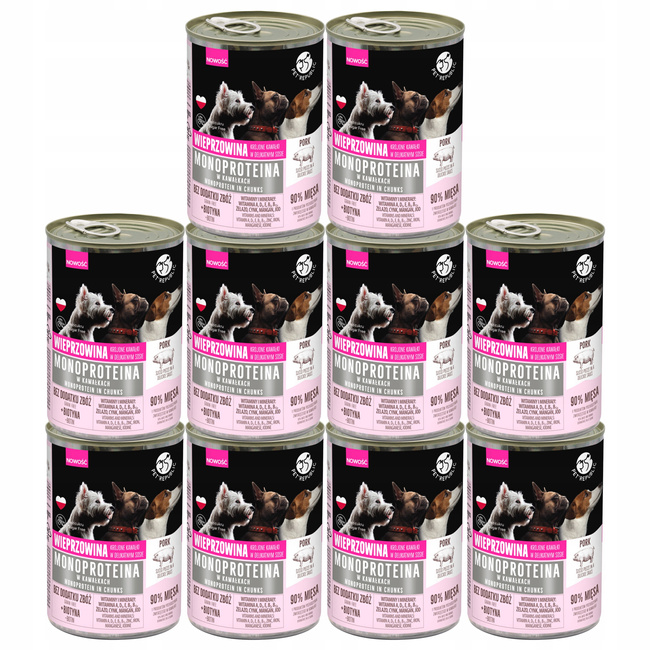 PET REPUBLIC Mono Protein kawałki Wieprzowina karma dla psa mokra 10 x 400g