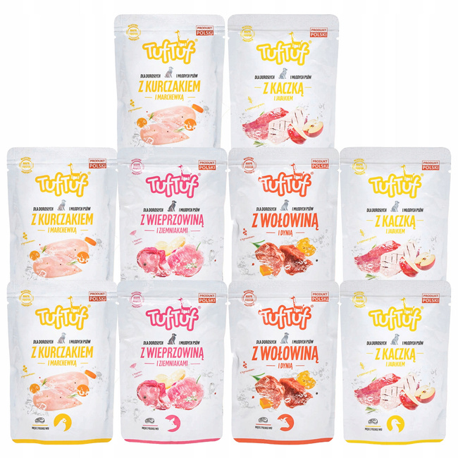 TUF TUF Saszetka karma mokra dla psa mix smaków 10 x 500g pełnoporcjowa