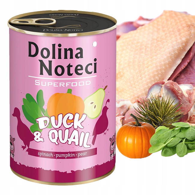 Dolina Noteci Superfood mokra karma dla psa 6 x 400g Kaczka Przepiórka