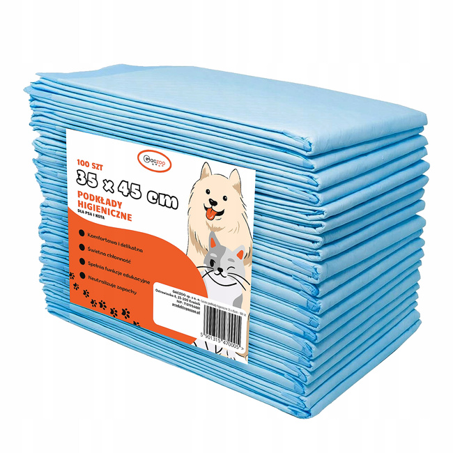 Gaczoo Podkłady higieniczne dla psa i kota maty chłonne 35 x 45 cm 100 szt