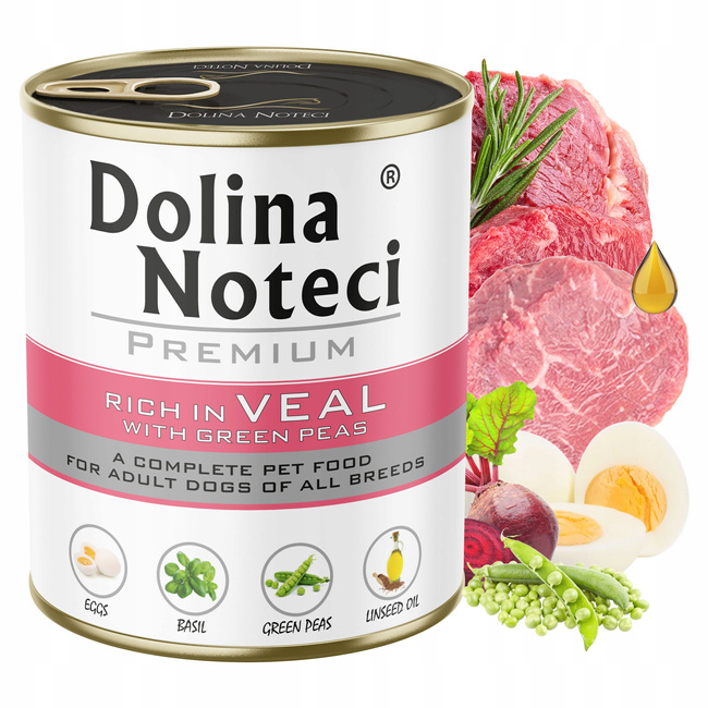 DOLINA NOTECI Premium Cielęcina Karma dla psa mokra puszka 800g bez zbóż