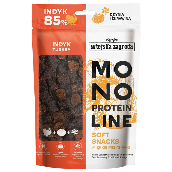 WIEJSKA ZAGRODA MONOPROTEIN miękki smakołyk przysmak dla psa mix 4 x 115g