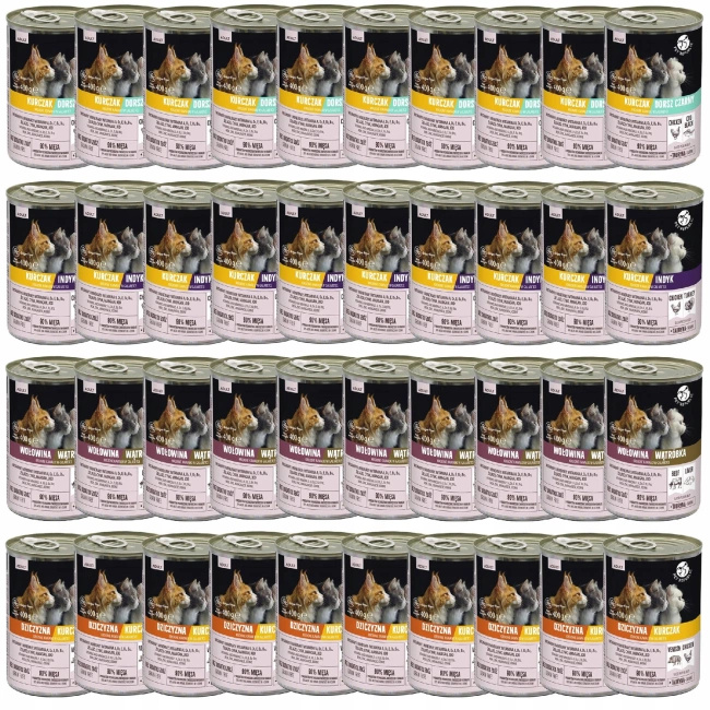 PET REPUBLIC Karma mokra kawałki w galaretce dla kota mix smaków 40 x 400g