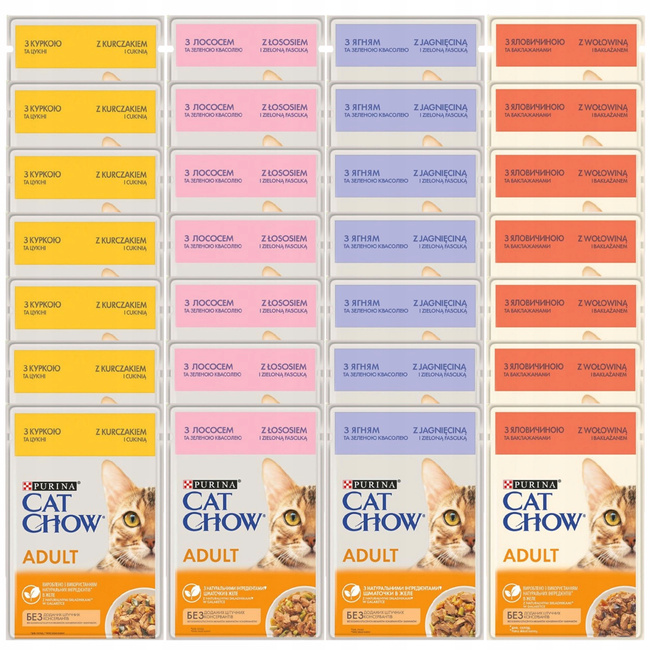 Purina Cat Chow mokra karma dla kota w galaretce Mix Smaków 28 x 85g