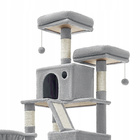 Drapak dla kota Gaczoo wysoki wieża legowisko jasny szary 60 x 50 x 206 cm