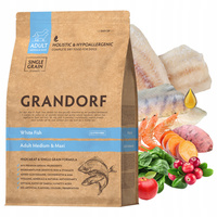 GRANDORF DOG MEDIUM&MAXI ADULT karma sucha dla psa Białoryby 1 kg