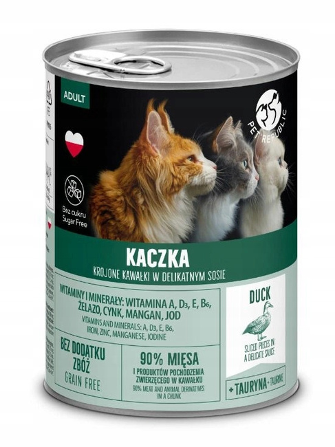 PET REPUBLIC Karma mokra dla kota Kaczka 10 x 400g