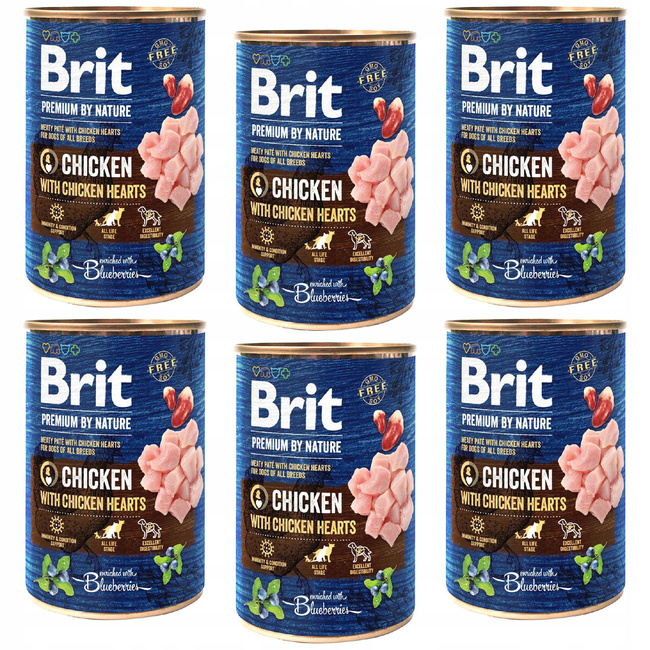 BRIT BY NATURE Karma mokra dla psa Kurczak 6 x 400g Bezzbożowa