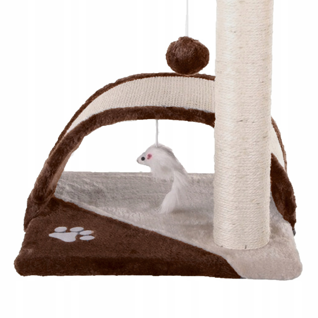 Drapak dla kota Gaczoo z podstawką i zabawką brązowy 35 x 35 x 42 cm