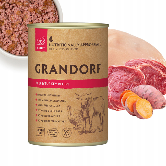 GRANDORF Zdrowa Karma mokra dla psa MIX 8x400g