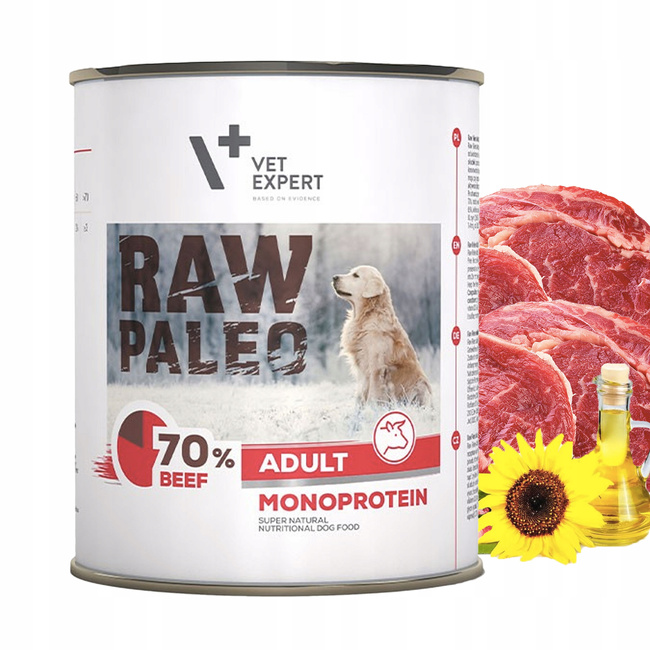 Raw Paleo Mono Karma mokra dla psa mix smaków 12 x 800g Bezzbożowa