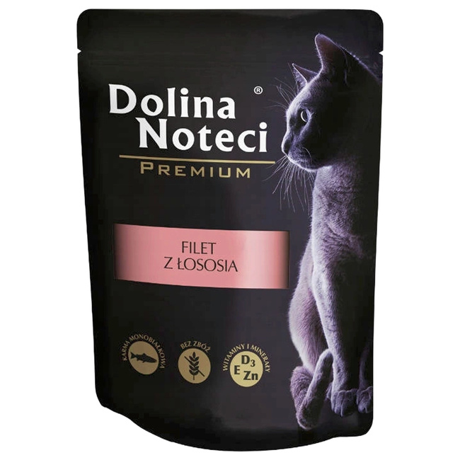 DOLINA NOTECI Premium Filet z Łososia karma mokra dla kota 10 x 85g