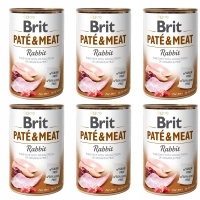 BRIT PATE & MEAT Karma mokra psa Królik 6 x 400g 