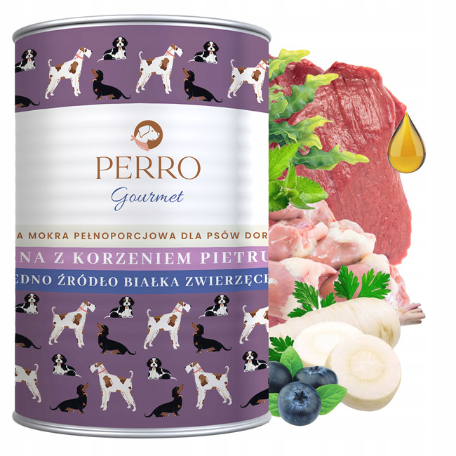 PERRO Gourmet Karma mokra dla psa Sarna z korzeniem pietruszki 400g
