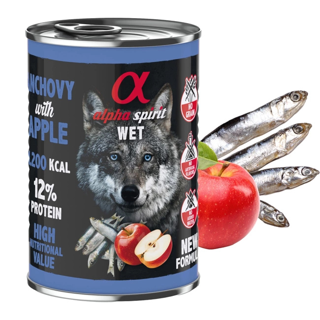 ALPHA SPIRIT Karma mokra dla psa ANCHOIS 400g