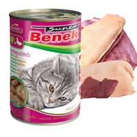 BENEK Chunks Karma mokra dla kota Kaczka 415g