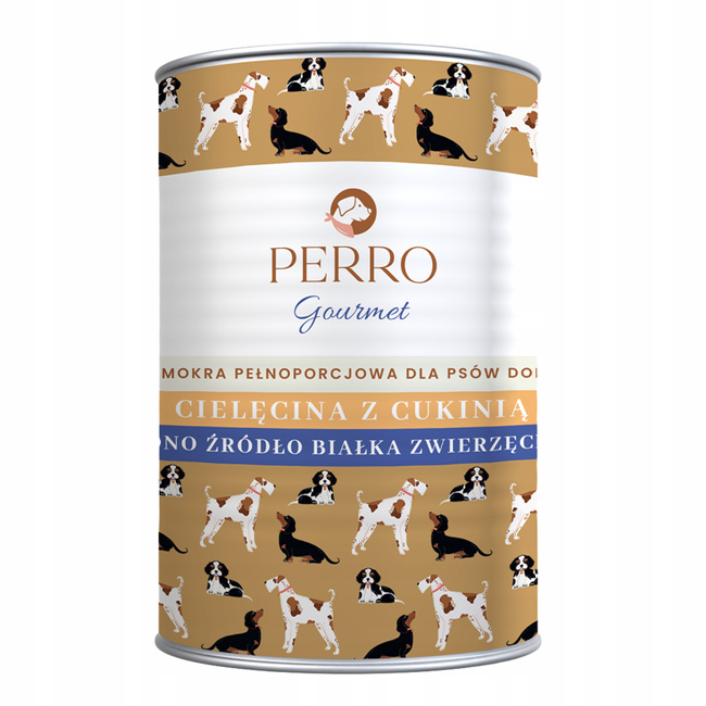 PERRO Gourmet Karma mokra dla psa Cielęcina z cukinią 12 x 400g