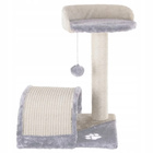 Drapak dla kota Gaczoo z podstawką i zabawką jasny szary 35 x 35 x 42 cm