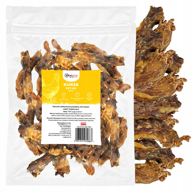 Przysmak dla psa Kurze Szyjki 500g GACZOO 100% naturalny gryzak