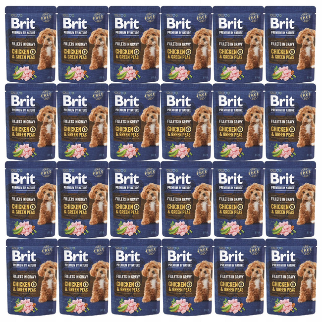 BRIT BY NATURE fileciki karma mokra dla psa Kurczak 24 x 85g bezzbożowa