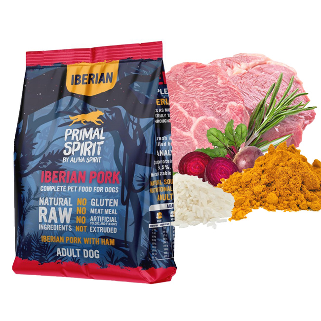 PRIMAL SPIRIT Karma sucha dla psa Wieprzowina iberyjska 1 kg