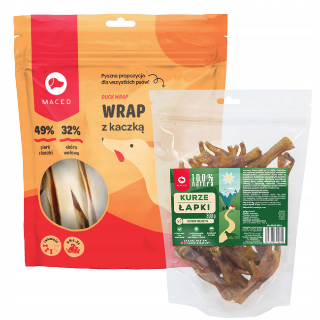 MACED Zestaw Wrap Kaczka 500g + Kurze Łapki 300g