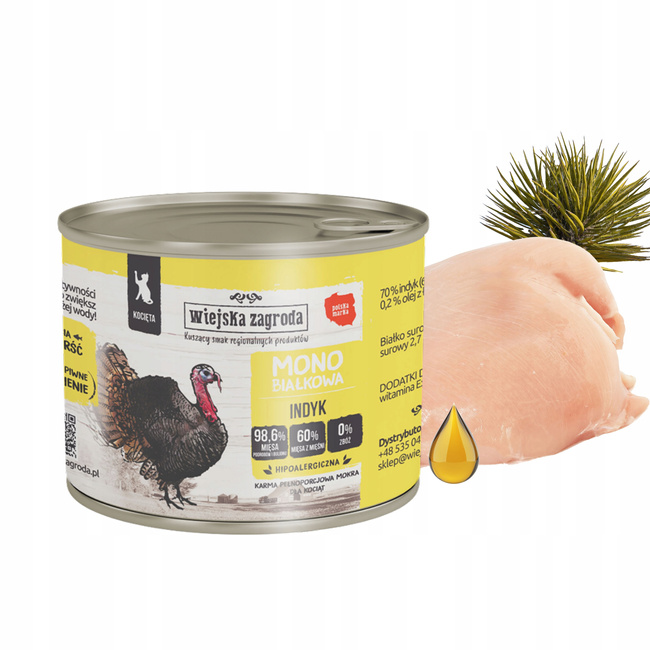 WIEJSKA ZAGRODA MONO Karma mokra dla kociąt MIX Smak 12x200g