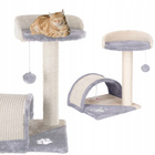 Drapak dla kota Gaczoo z podstawką i zabawką jasny szary 35 x 35 x 42 cm