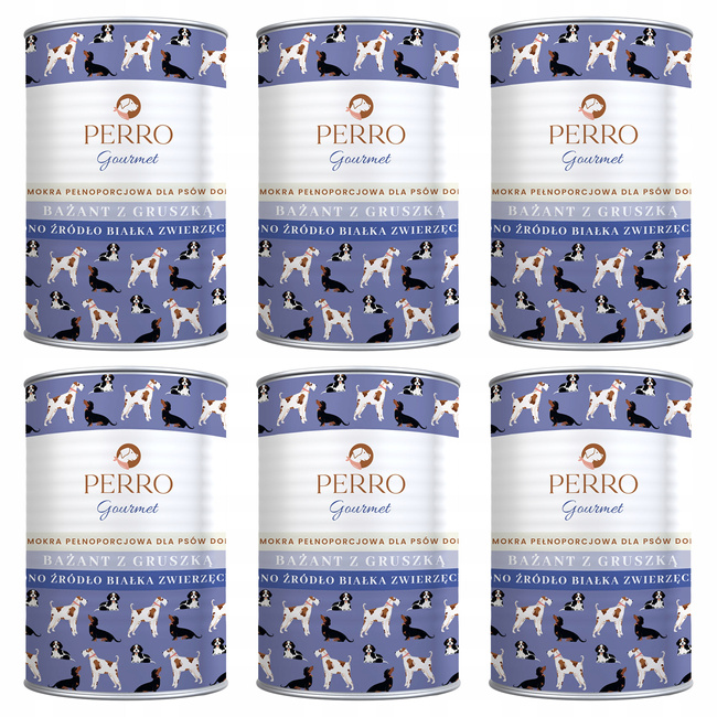 Perro Gourmet Monobiałkowa Karma Mokra Bażant z Gruszką 6 x 400g