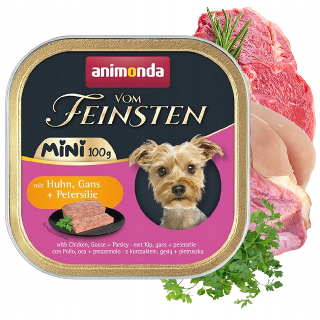 ANIMONDA Vom Feinsten Mini mokra karma psa Kurczak Gęś Pietruszka 32 x 100g