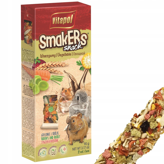 Vitapol SMACKERS warzywny dla gryzoni kolba 2 szt