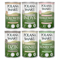 Mokra karma monobiałkowa dla psa Polana Smaku 6 x 400g mix smaków