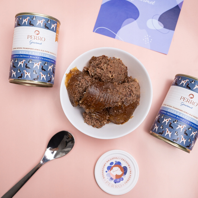 PERRO Gourmet Mokra karma dla psa Koza z batatami 800g