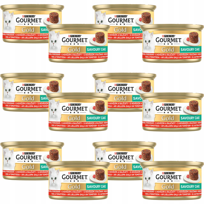 PURINA Gourmet Gold Cake karma mokra dla kota Wołowina 12 x 85g