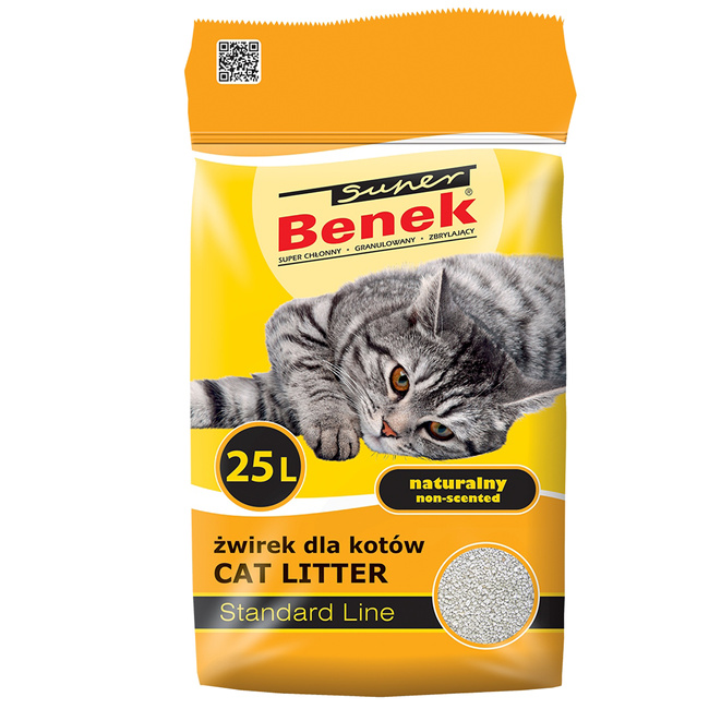 SUPER BENEK Żwirek zapachowy dla kota Naturalny 25L
