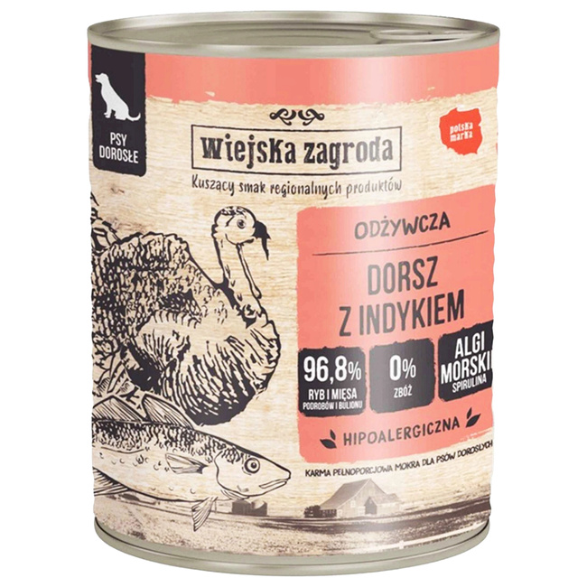 WIEJSKA ZAGRODA Mix Smaków karma dla psa mokra puszka 20 x 800g bezzbożowa