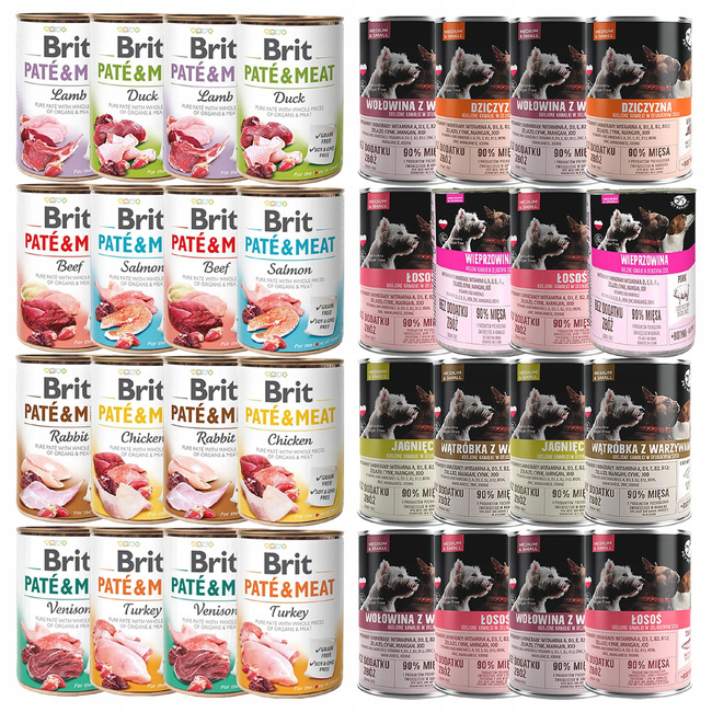 BRIT PATE & MEAT PET REPUBLIC Mix Smaków karma dla psa mokra 32 x 400g