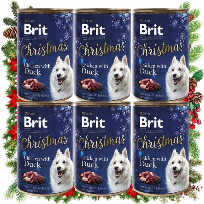 BRIT Premium By Nature CHRISTMAS karma mokra dla psa kaczka 6 x 400g