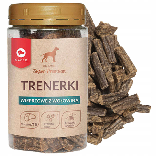 MACED TRENERKI Mięsne Wieprzowina z Wołowiną Przysmak smakołyk dla psa 150g