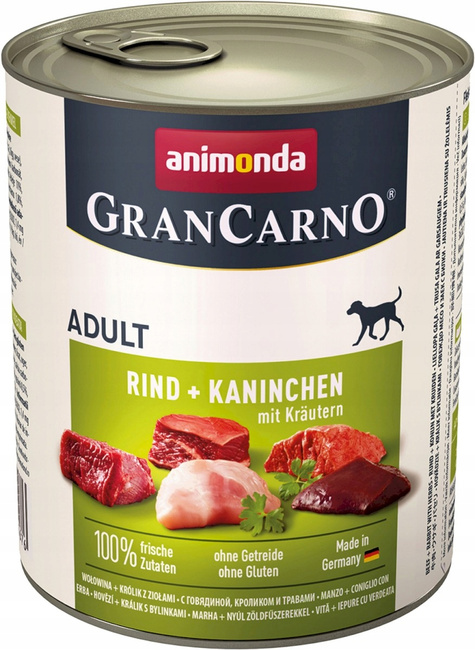 ANIMONDA GranCarno Adult mokra karma dla psa 800g Królik z Ziołami