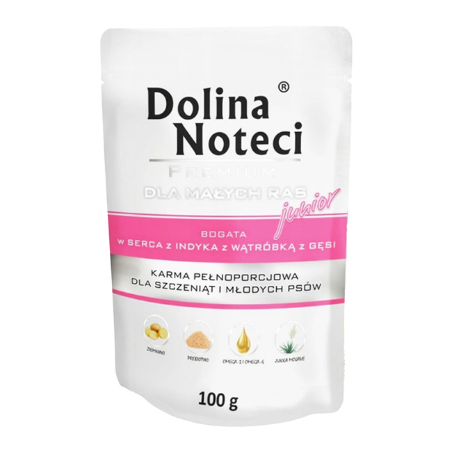 DOLINA NOTECI Premium Junior Karma mokra dla szczeniąt Indyk Gęś 100g Bezzbożowa