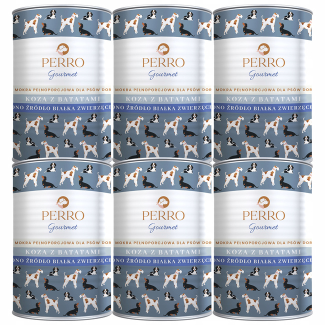 PERRO Gourmet Karma mokra dla psa Koza z batatami 6 x 400g