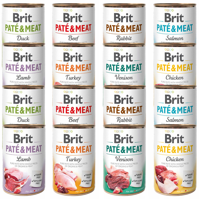 BRIT Pate & Meat mokra karma dla psa 16 x 400g bezzbożowa