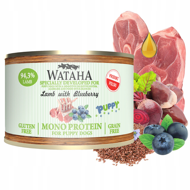 WATAHA Mono Puppy mokra karma dla szczeniąt Mix smaków 8 x 185g