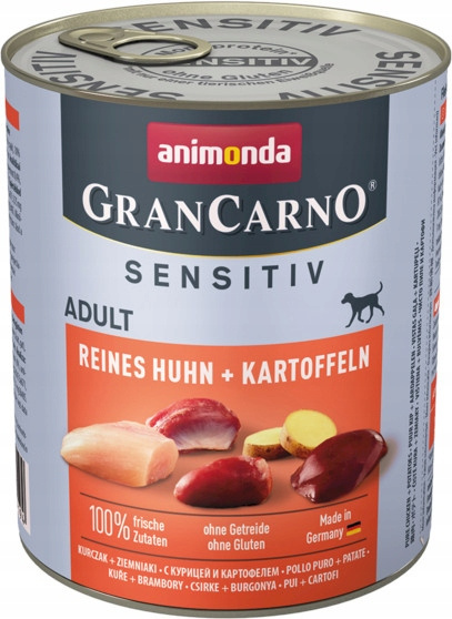ANIMONDA GranCarno Sensitive karma mokra dla psa Kurczak Ziemniaki 6 x 800g