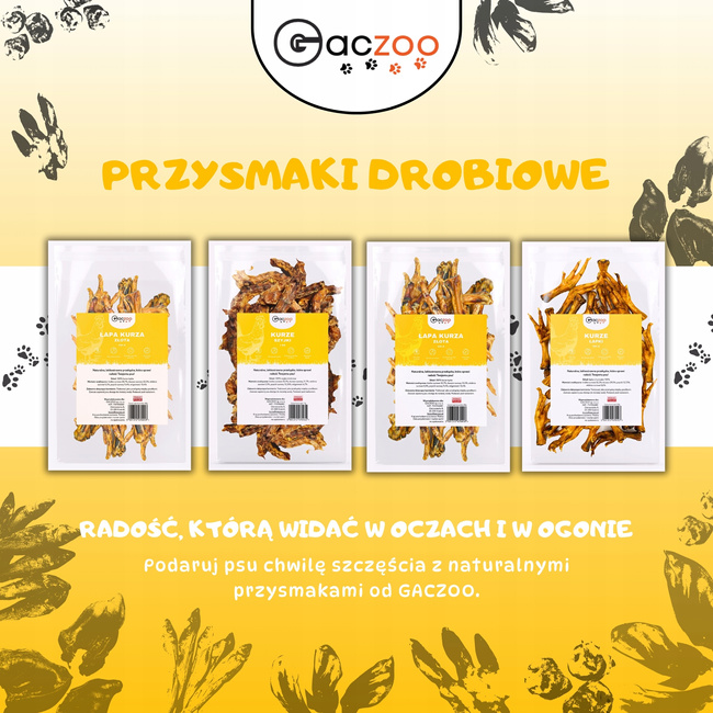 GACZOO Naturalny przysmak dla psa Kurze Szyjki 1 kg zdrowy smakołyk